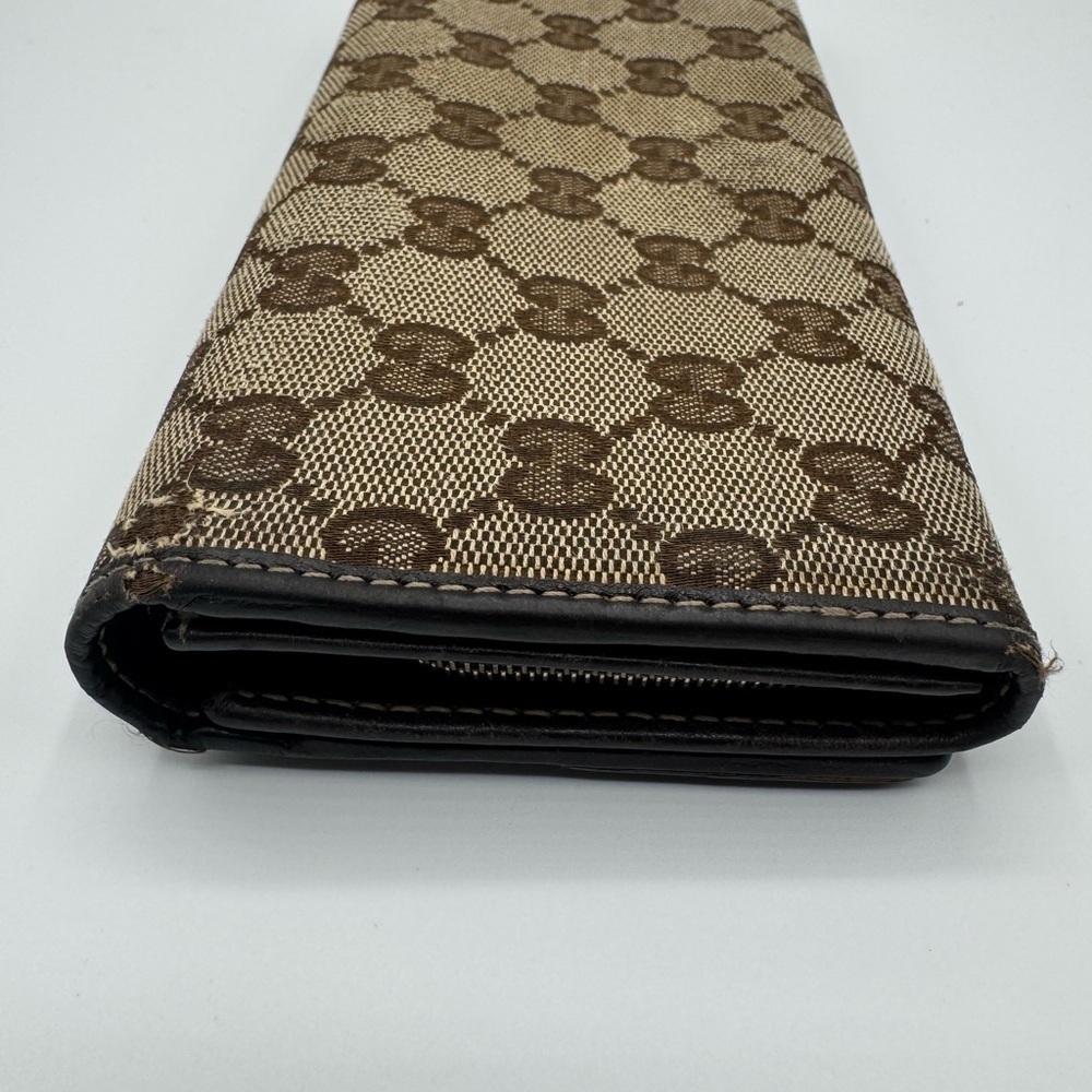 Gucci GG Canvas Continental Wallet Beige Brown Interlocking GG Logo - Picture 6 of 16